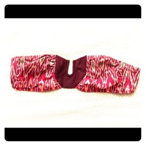 Red carter bandeau swim top